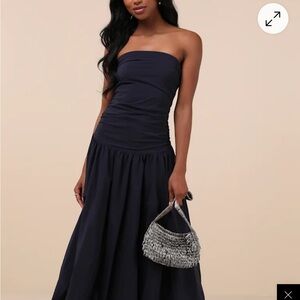 Lulu's navy blue drop waist dress
